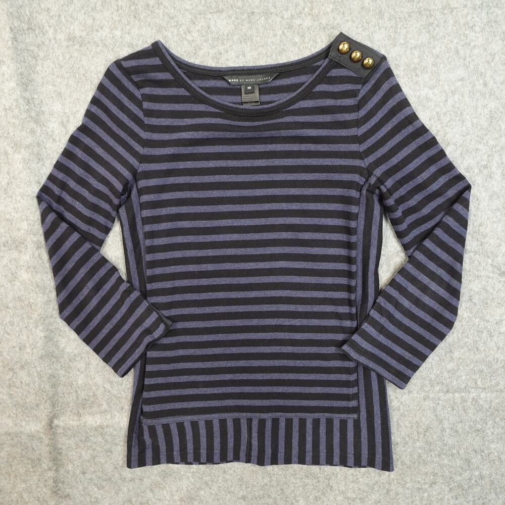 Marc by Marc Jacobs Sweater Womens Extra Small Striped Knit Boat Neck‎ Jumper